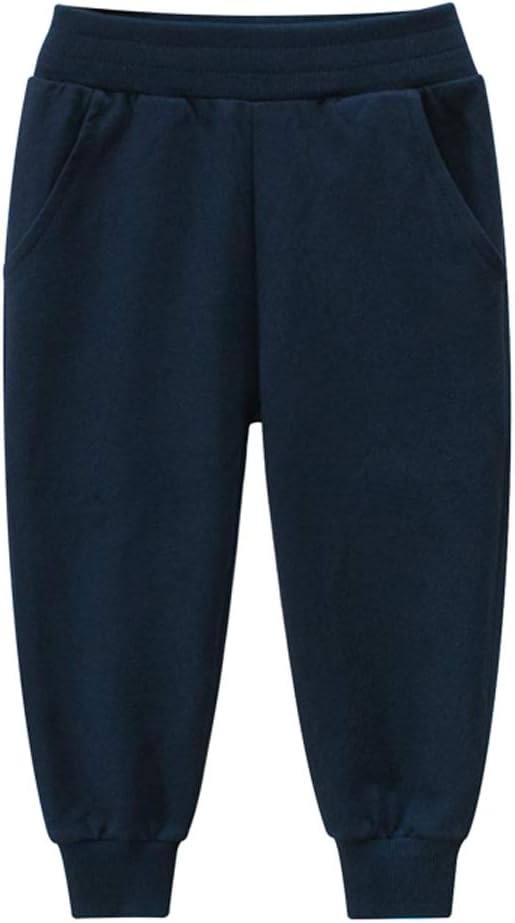 HUAER& Baby Boy's Jogger Pants Dinosaur Car Drawstring Elastic Sweatpants