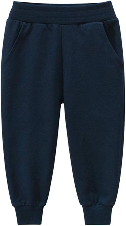 HUAER& Baby Boy's Jogger Pants Dinosaur Car Drawstring Elastic Sweatpants