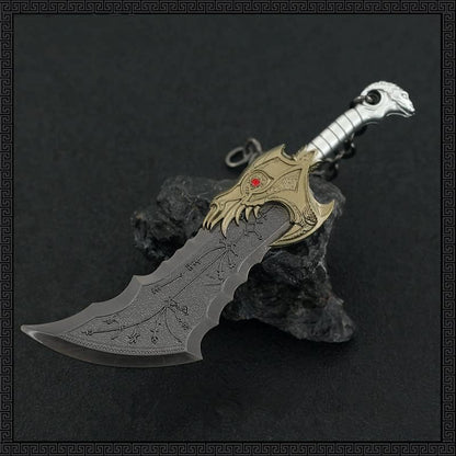 Superbuybox God of War Kratos Blades of Chaos Action Figures Game Collection Keychain Desk Decoration Backpack Pendant Gift
