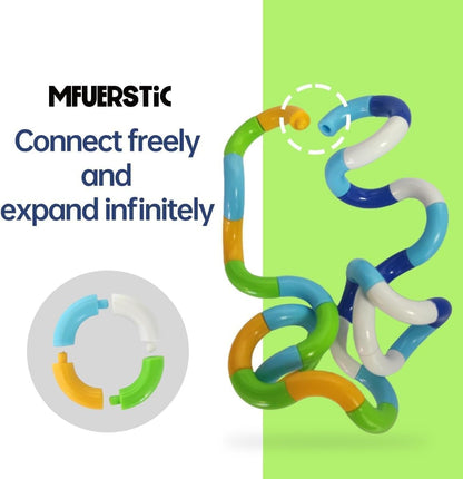 24PCS Random Multicolored Quiet Fidgets Toys for Unique Fidget Experience, Anti Anxiety Sensory Toys Combine into New Shapes,Brain Imagination Tools,Party Supplies