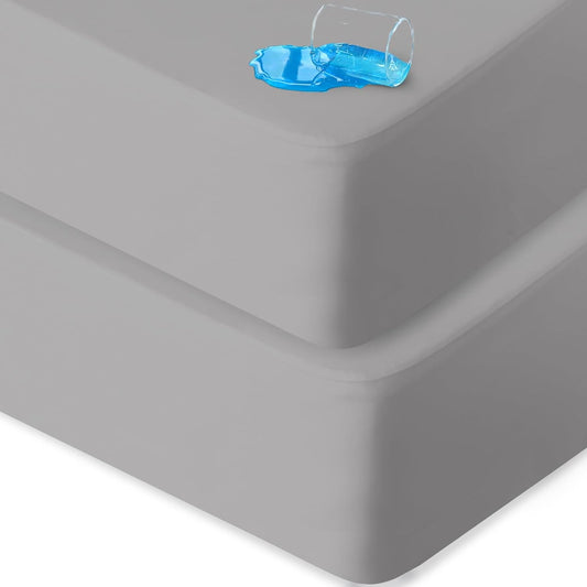 2 Pack Full Size Mattress Protector Waterproof, Noiseless & Soft Coverage Mattress Cover Fitted Sheets with Deep Pocket up to 14", Super Breathable & Easy Wash Full Mattress Protector