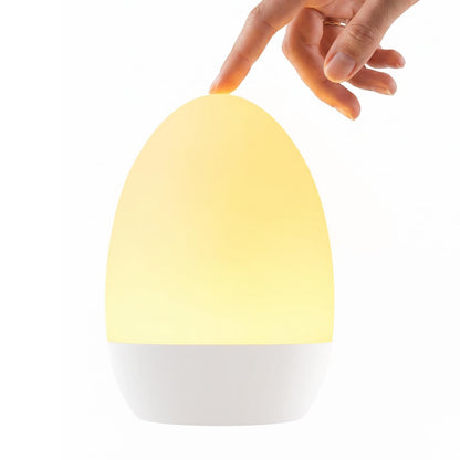 FULNIX Egg Light for Nursery, Eye-Caring Touch Control Rechargeable Baby Night Light with 17 Color