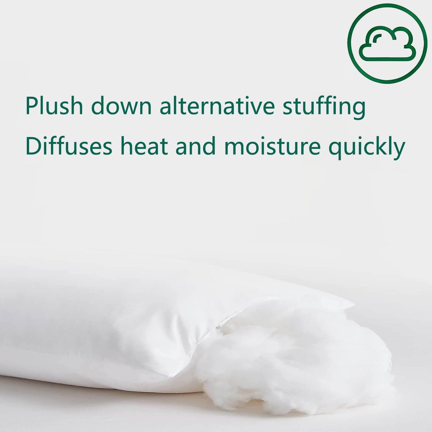 Squishy Flat Bed Pillows Standard Size Set of 2 Extra Soft Thin Pillow for Stomach Sleeping Adults Kids Back Sleeper Plush Fluffy White 20x26 inches