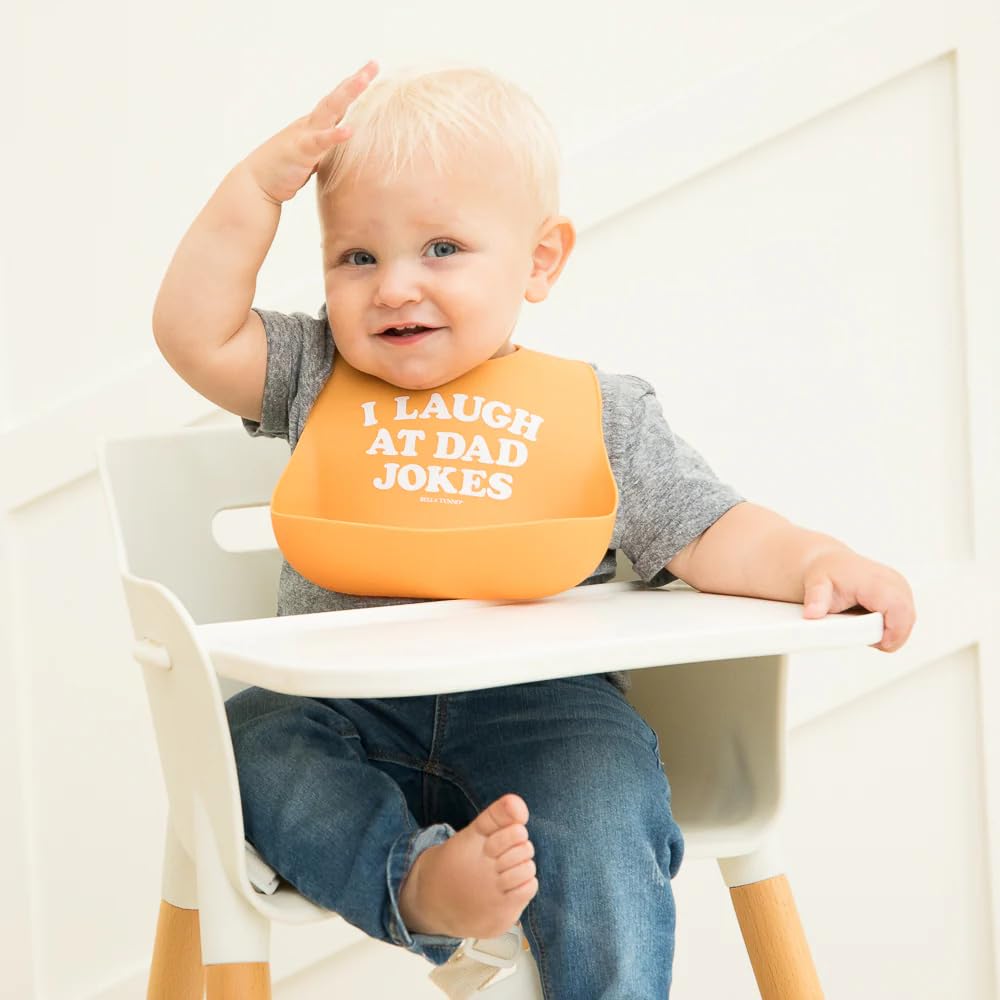 Baby Bib for Eating by Bella Tunno, Waterproof Silicone Bib with Large Food Catcher, Adjustable Fit