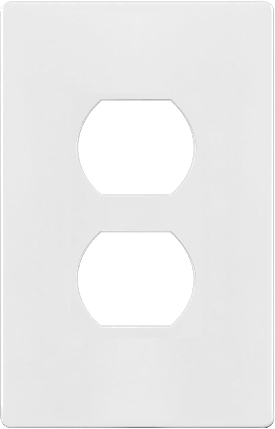 TG Mid-Size Screwless Duplex Wall Plate, Child Safe Receptacle Outlet Cover, Medium Size 1-Gang 4.88" H x 3.11" L, Polycarbonate Thermoplastic, UL Listed, SP-MS1-W, White (1 Pack)