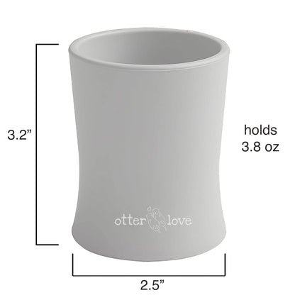 otterlove Silicone Baby & Toddler Training Cup - Pediatric OT Approved - 100% Platinum Pure LFGB Silicone - Unbreakable - Plastic Free - Tiny Cup Perfect for Baby Led Weaning (2 Pack - Sage + Sand)