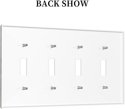 Decorative Switch Covers Plate Funny Red Boxing Cats White Tomcat 4 Gang Artistic Wall Plate Unique Quad Toggle Light Switch Plate Jumbo Faceplate for Bedroom Home Decor