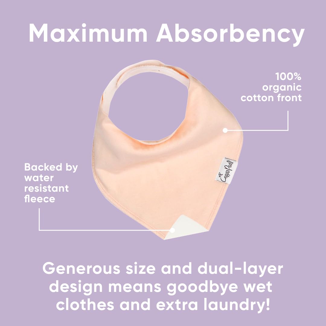Copper Pearl 4 Pack Soft Cotton Baby Bibs for Drooling and Teething, Absorbent Drool Bibs for Baby Girl and Boy, Adjustable to Fit Newborns to Toddlers, Tons of Styles (Sweetheart)