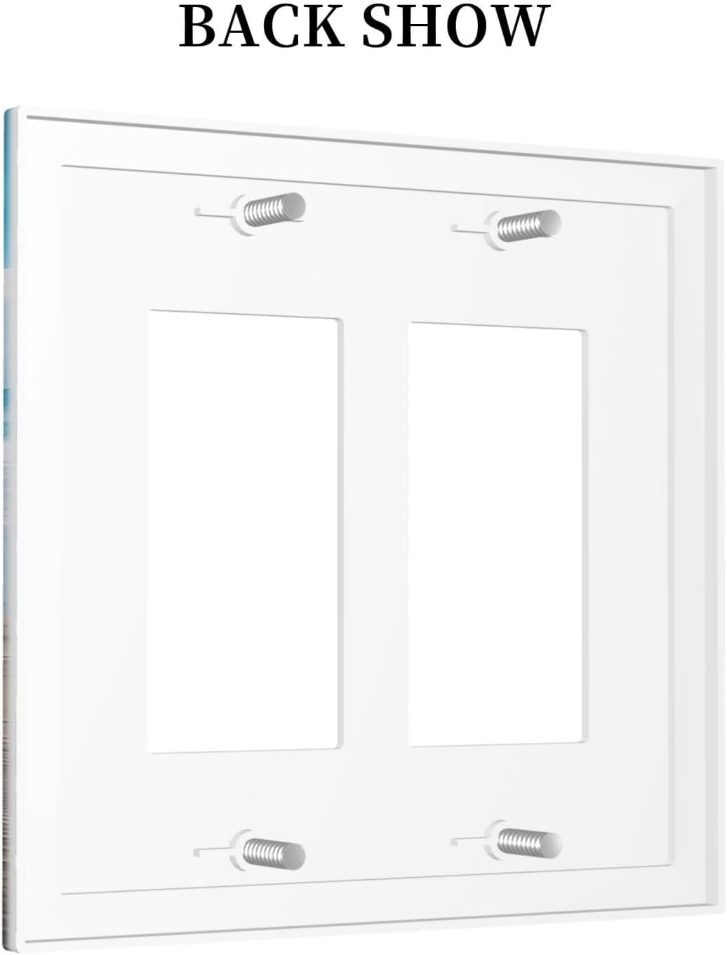 Decorative Outlet Covers Beach Waves Brown Wood Starfish Shells 2 Gang Double Gfci Rocker Electrical Wall Panels Light Switch Cover Plate For Bathroom Living Room Decor