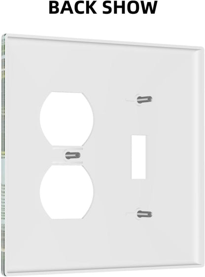 Summer Sky Coconut Palms Trees Green Plants Leaf Wallplates 1 Toggle 1 Duplex Switch Plate Electrical GFCI Faceplate Decorative Light Switch Covers for Bed Room Living Room Decor