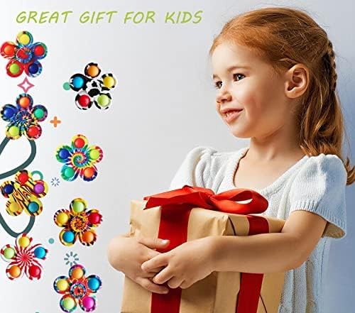 8 Pcs Pop Bubble Fidget Spinners for Party Favors, Hand Fidget Bulk Toys for Classroom Prizes, Christmas Valentine Gifts Goodie Bag Stocking Easter Basket Stuffers for Kids