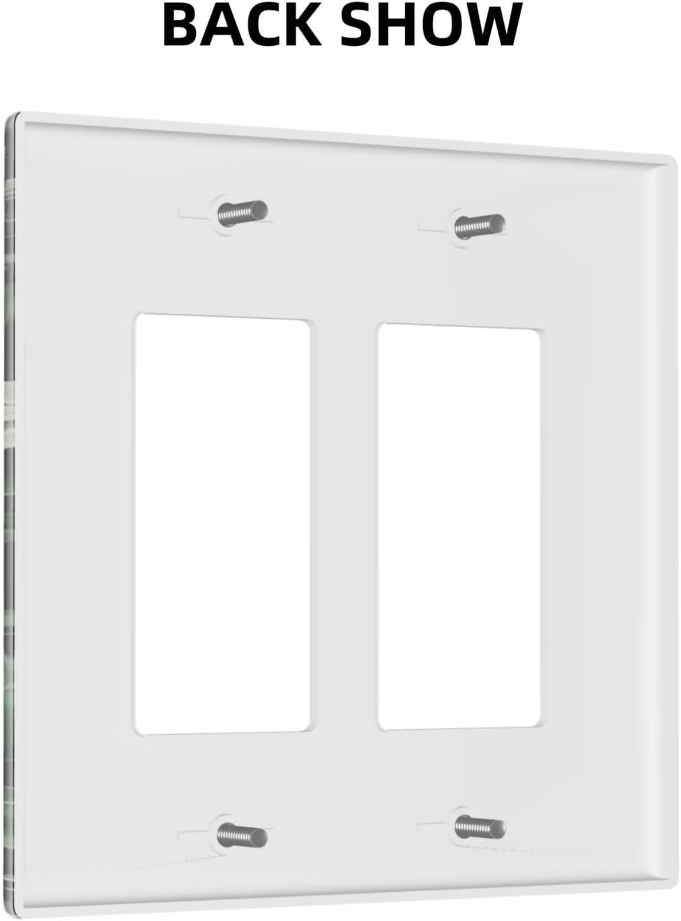 Decorative Outlet Covers Rustic Green Leaves White Flower 2 Gang Wall Plate Double Rocker Two Switch Wall Cover Plate Light Switch Cover Plate Faceplate for Country Bedroom Home Decor