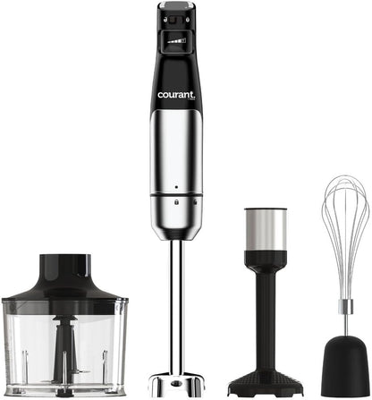 Courant Immersion Handheld Blender,4 in 1 400W Stick Blender, Variable Speed Stainless Steel