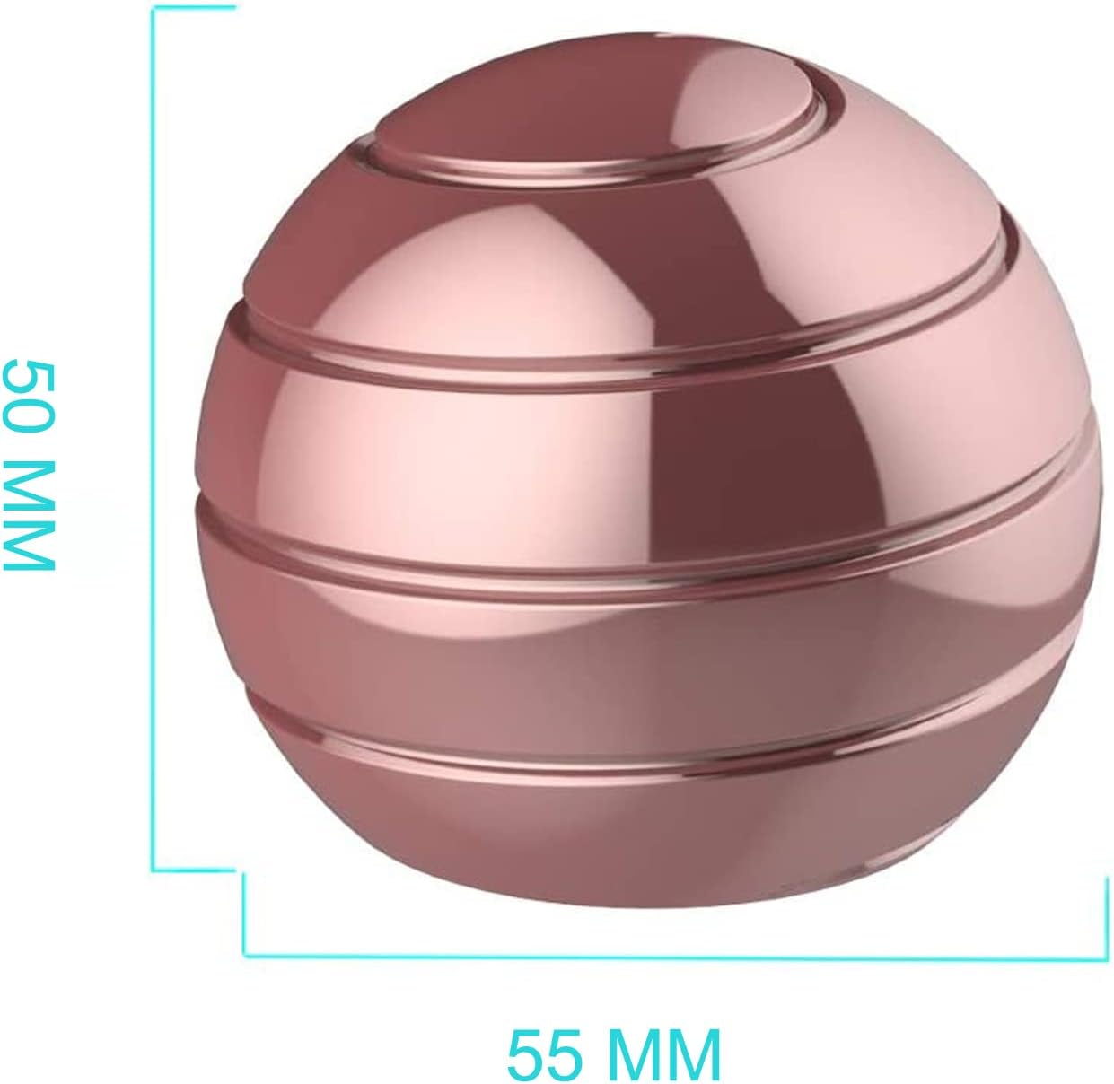 Kinetic Desk Toys Ball, 2.17'' Adults Office Fidget Items Toys, Stress Relief Desk Accessories Toys for Office for ADHD Anxiety (55MM, Rose Gold)