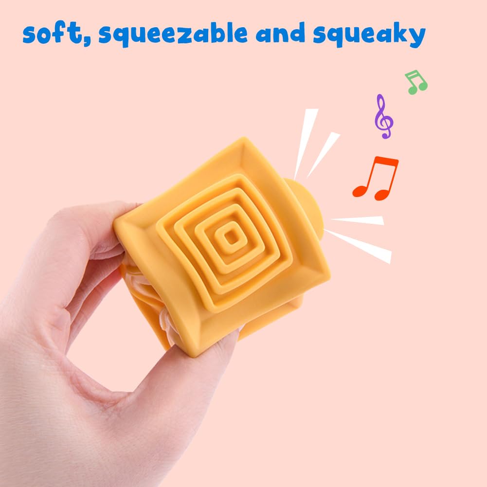 Litand Soft Stacking Blocks for Baby - Sensory Montessori Toys Toddler Activities - Gifts for Boy