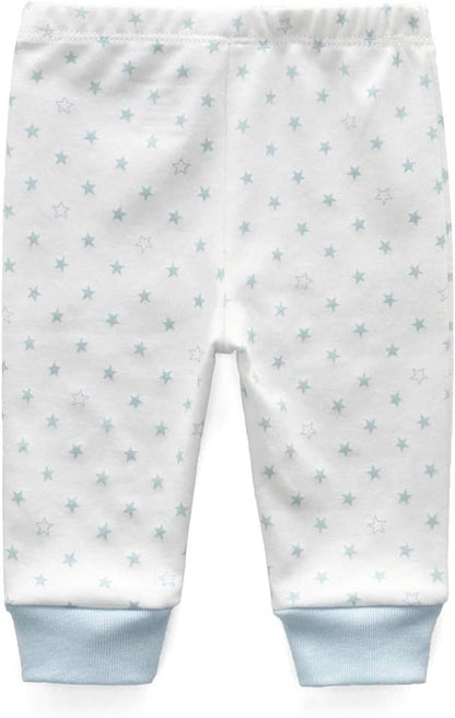 Unisex Newborn Baby Cotton 4-Pack Pants Embroidery Pringting Casual Leggings 0-24 Months for Boys and Girls