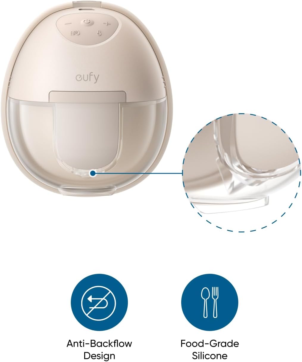 eufy Original Duckbill Valves (4-Pack) for Wearable Breast Pump E10/E20/S1/S1 Pro, Leak-Proof and