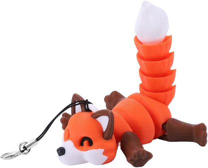 3D Printed Articulating Fox Sculpture,1PCS 3D Printed Animals Toy,Adorable Animal Figurine,Crystal Fox Fidget Toys,Adults Fidget Toys for Autism ADHD,Home Office Decor (Orange Fox)