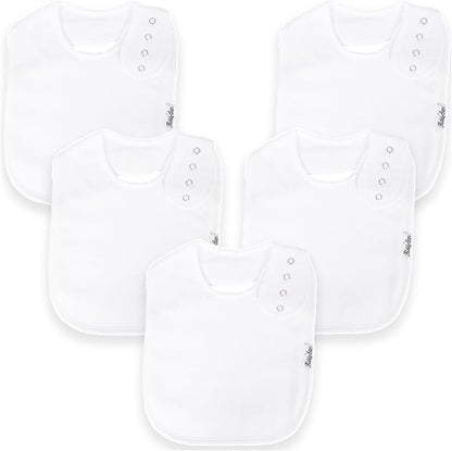 Organic Cotton Baby Bibs – Soft Teething & Drool Bib for Newborns & Toddlers – Hypoallergenic, Absorbent, Snaps