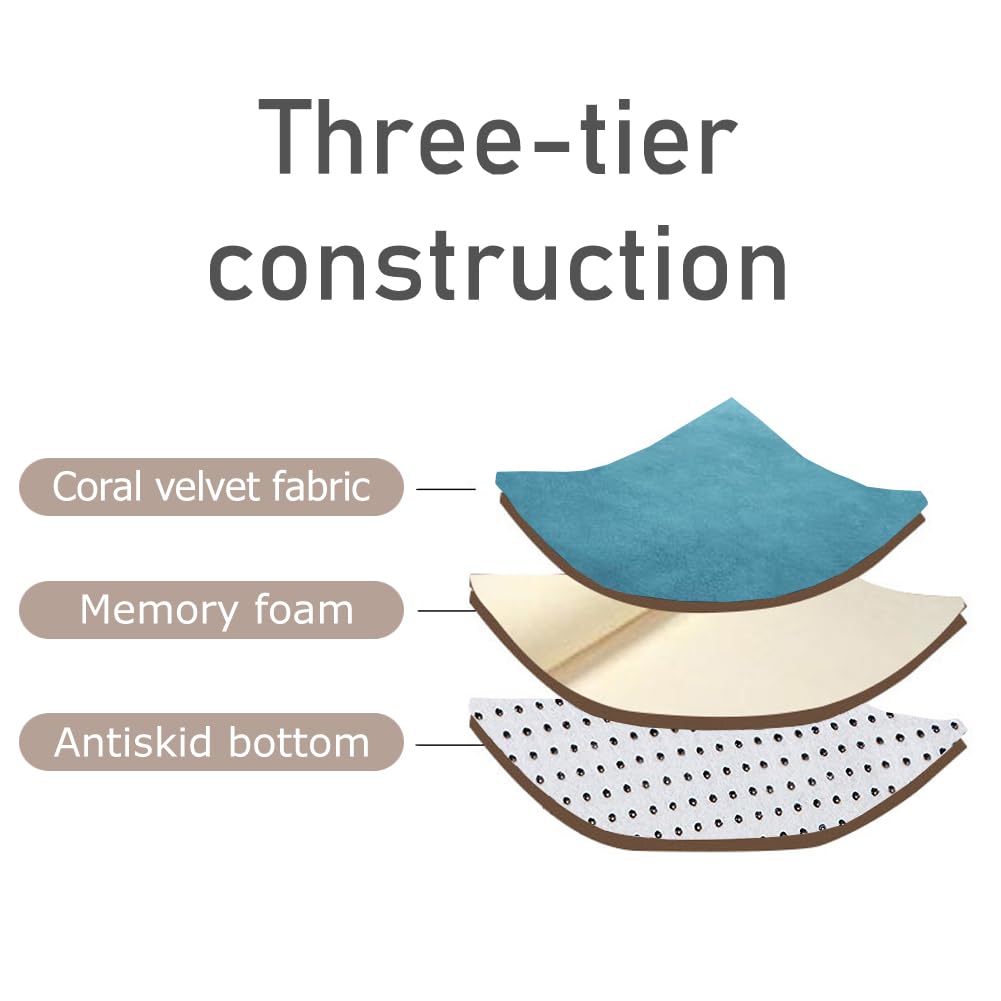 Loartee Coral Velvet Crawling Rug (6'8"x9'8", Blue) for Toddler Children Play Area Rugs Yoga Mat Exercise Pads Carpet