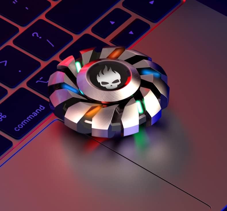 Metal Fidget Spinner High Speed and Silence Colorful Glowing, Cool Mechanical Gear Spinner