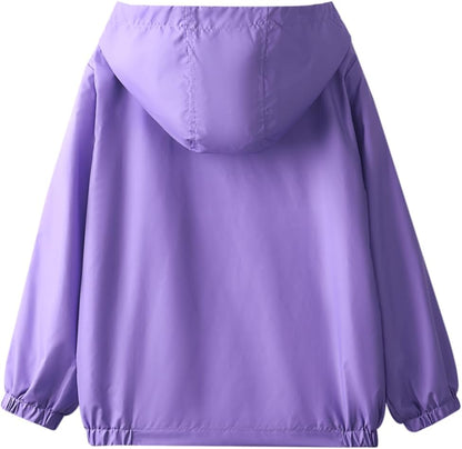 WELAKEN Lightweight Jacket for Girls Kids & Toddler II Girls' Print Water-Resistant Jacket