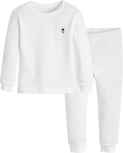 moimoln 6M-8Y Modal Cotton Solid Soft Breathable Baby Toddler Boys Girls Snug fit Pjs Long Sleeve Pajamas Set Sleepwear Daily