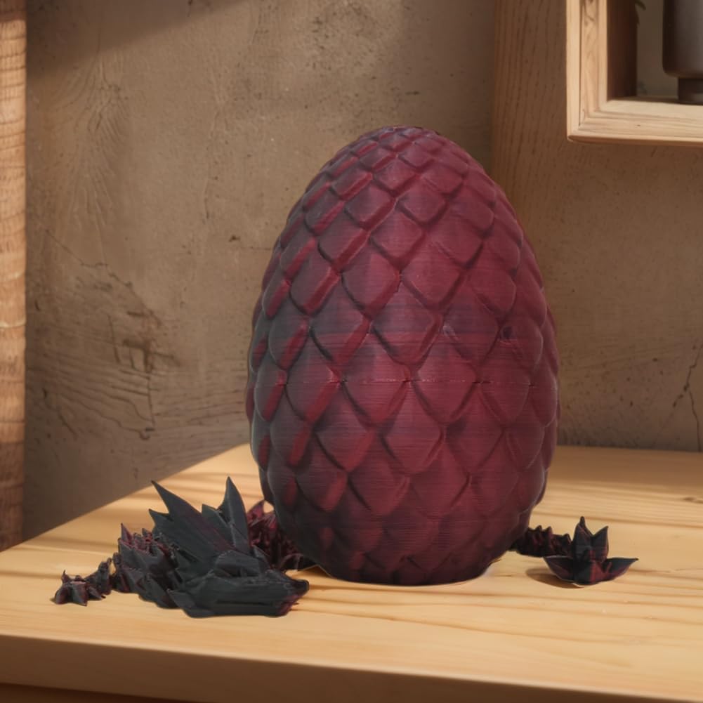 3D Printed Dragon Egg,Dragon Eggs with Dragon Inside,Crystal Dragon Fidget Toys,Full Articulated