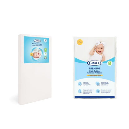 Graco Premium Crib Mattress & Protector Value Bundle (2-Pack) – Includes GREENGUARD Gold Certified