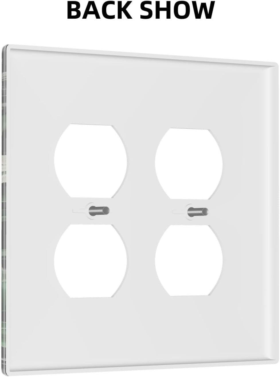 Decorative Outlet Covers Rustic Green Leaves White Flower 2 Gang Wall Plate Cover Double Duplex Receptacle Two Switch Light Switch Cover Plate Jumbo Dual Faceplate for Home Decor