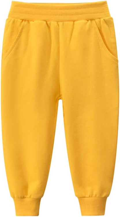 HUAER& Baby Boy's Jogger Pants Dinosaur Car Drawstring Elastic Sweatpants