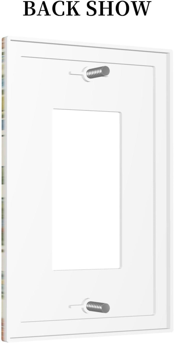 Decorative Outlet Covers Rustic Plant Garden Leaf Flower Butterfly 1 Gang Single Decora GFCI Device Light Switch Covers Plate 1 Rocker Wall Plate Jumbo Faceplate for Bedroom Home Decor