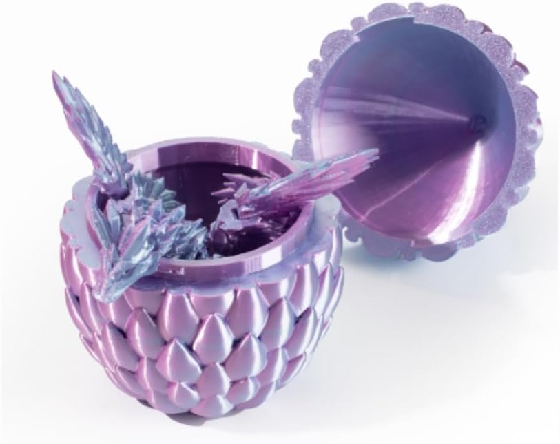 GerRit 3D Printed Dragon，Crystal Dragon，3D Printed Stuff，Dragon Fidget Toy，3D Dragon Eggs with Dragon Inside，Home Office Decoration, Administrative Desk Toys (Blue)