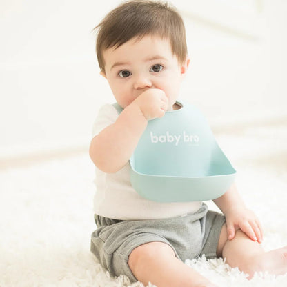 Baby Bib for Eating by Bella Tunno, Waterproof Silicone Bib with Large Food Catcher, Adjustable Fit