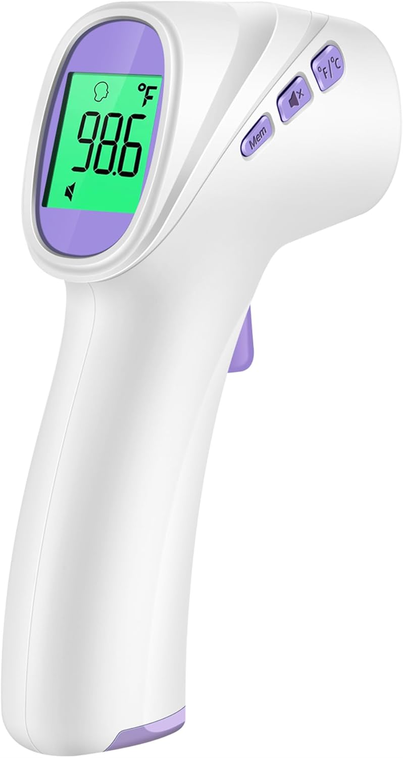 Forehead Thermometer for Adults, Kids & Babies, No-Touch Digital Thermometer with LCD Backlight