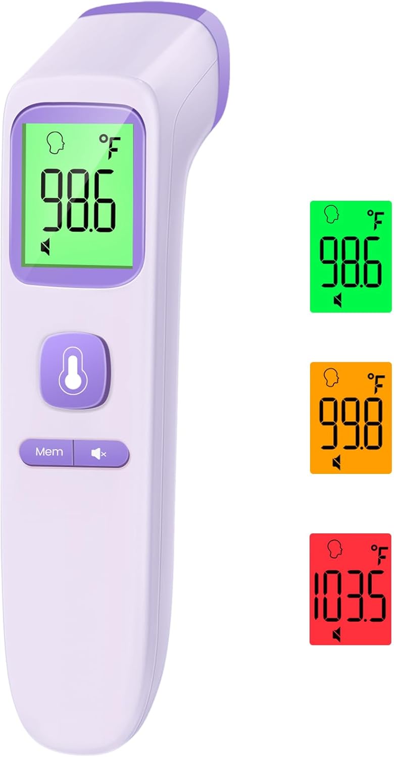No-Touch Thermometer for Adults and Kids, Digital Accurate Baby Thermometer with Fever Alarm, 1