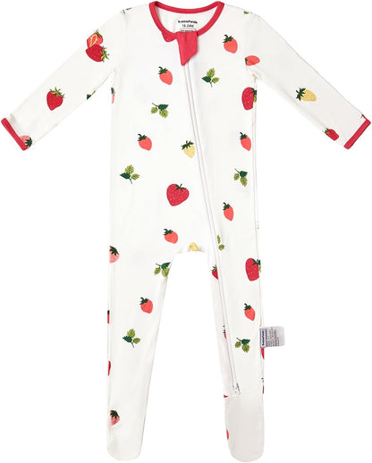 BubblePanda Rayon Made From Bamboo Baby Pajamas Baby Clothes for Boys Girls Unisex Zip-Front Non-Slip Onesie Sleeper