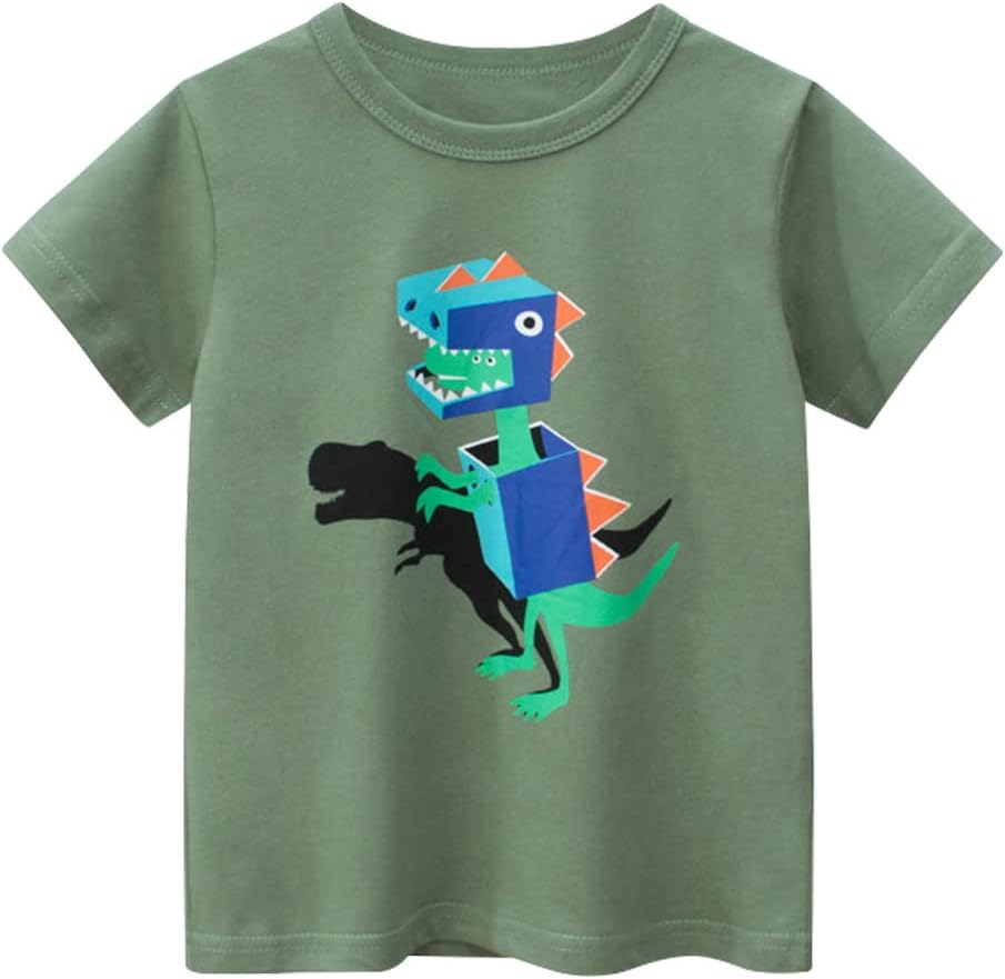 Boys' 4-Pack Excavator Short Sleeve Crewneck T-Shirts Top Tee Size 2-7 Years Toddler Boys' Value Pack Cotton T-Shirt