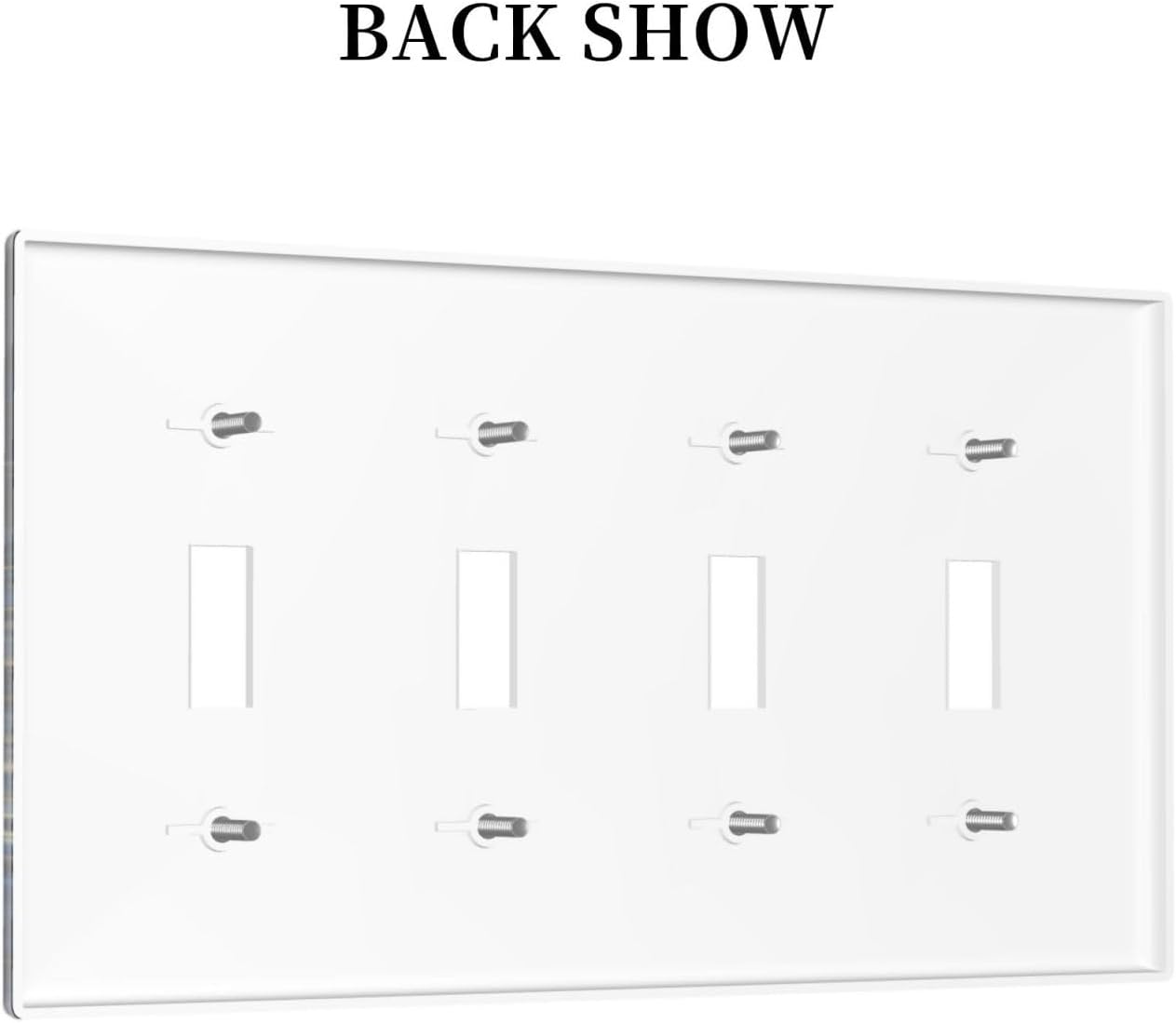 Decorative Switch Covers Plate Horror Night Blue Ocean Evil Octopus 4 Gang Artistic Wall Plate Unique Quad Toggle Light Switch Plate Jumbo Faceplate for Bathroom Bedroom Home Decor