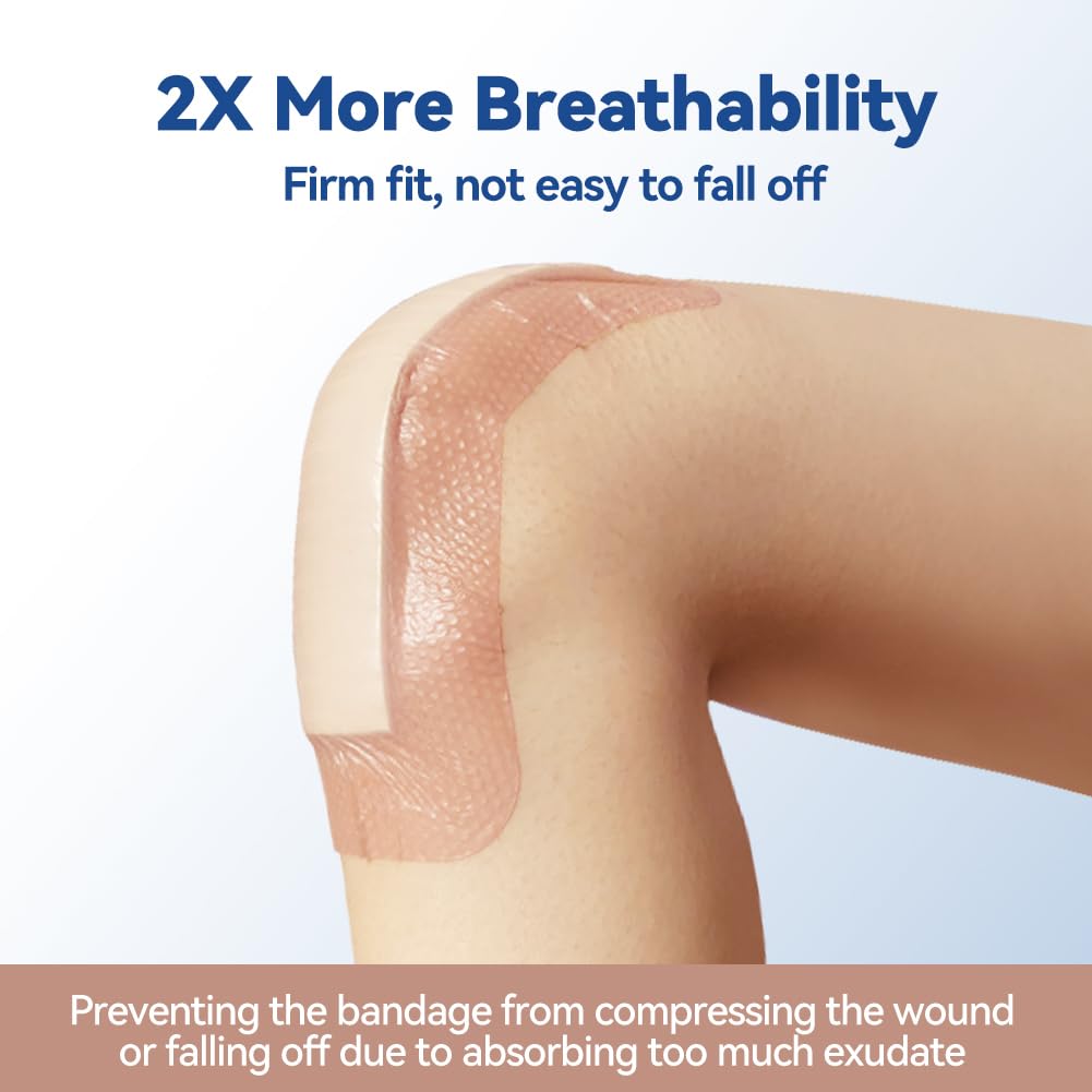 Dimora Silicone Ultra Absorbent Dressing Pads - Adhesive Wound Bandage with Gentle Border