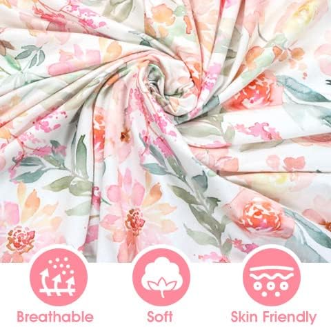 Baby Girls Crib Sheets | Floral Ultra-Soft Bedding for Crib Mattress and Toddler Beds - Blended