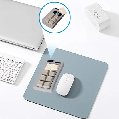Keyboard Fidget Toys for Adults 3D Printing Keyboard Clicker Fidget Sensory Fun Toys with Keycaps Switch for Anxiety Decompression (Grey)