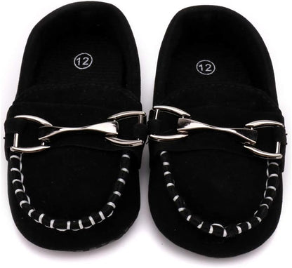 LONSOEN Baby Girls Boys Loafers Prewalker Dress Crib Shoes
