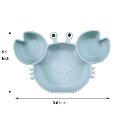 PandaEar 2 Pack Silicone Suction Plate for Baby, Divided Unbreakable Toddler Food Plate with 2 Pack