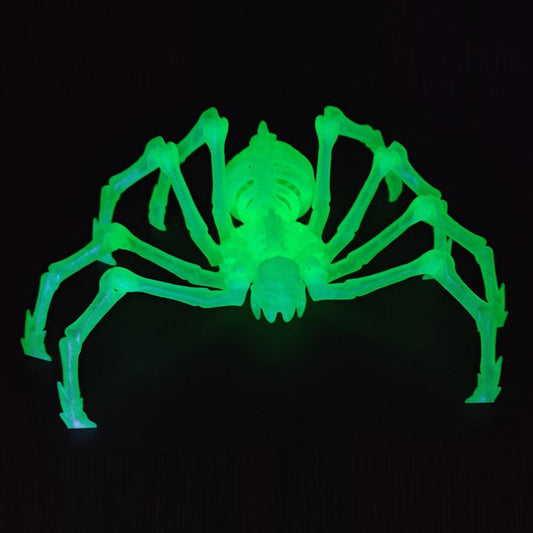 Large Skeleton Spider-Shy Spider,Halloween Decorations Skeleton Spider,Skeleton Spider Skull Bone Animal Skeleton Decorate Animal Halloween Skeleton Props (Luminous Green)