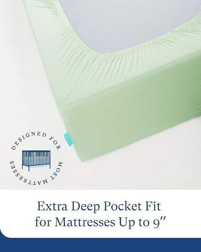 Supersoft Crib Sheets for Boys Girls, Premium Viscose Buttery Soft Crib Mattress Fitted Sheet, Stretchy Knit Baby Sheet, Silky Comfort Baby Bed Sheets 28x52x9 Extra Deep Pocket