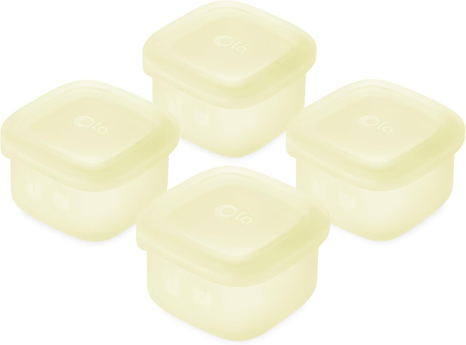 Olababy Clear Sense Silicone Storage Containers 4pk for Baby Food, Snacks, Formula, Puree, Sauce &