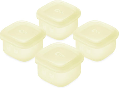 Olababy Clear Sense Silicone Storage Containers 4pk for Baby Food, Snacks, Formula, Puree, Sauce &