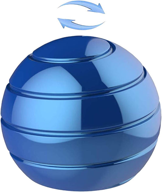 Metal Kinetic Desk Toy, Optical Illusion Fidget Spinning Top Ball, Unique Executive Stress Relief Gift for Adults & Kids