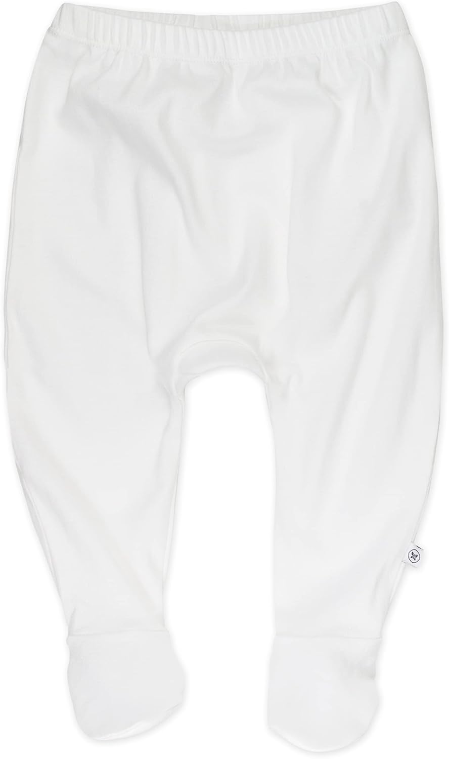 HonestBaby 3-pack Footed Pants Roomy Fit Pull on Bottoms 100% Organic Cotton for Infant Baby Boys, Girls, Unisex